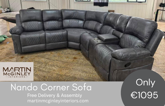 Nando Suede Fabric Corner Grey