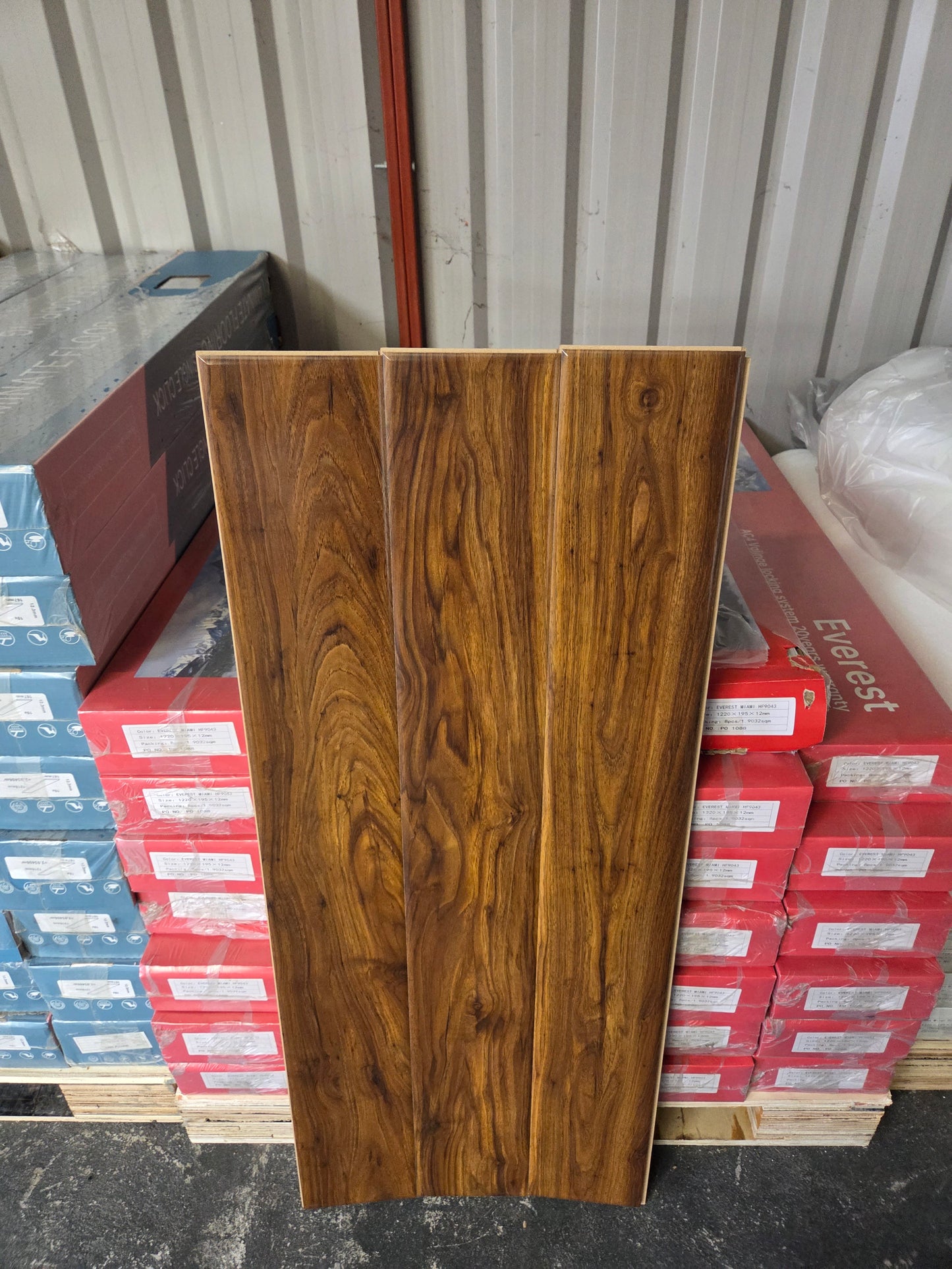 Calgary Wallnut 12mm High Gloss Laminated Flooring