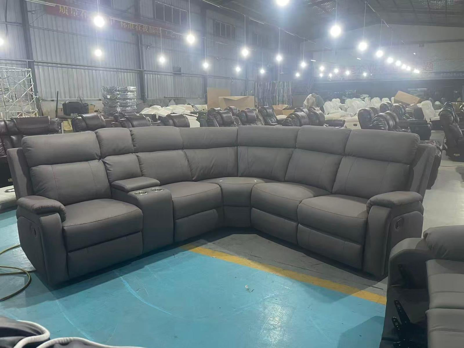 Torino Leather Corner Dark Grey