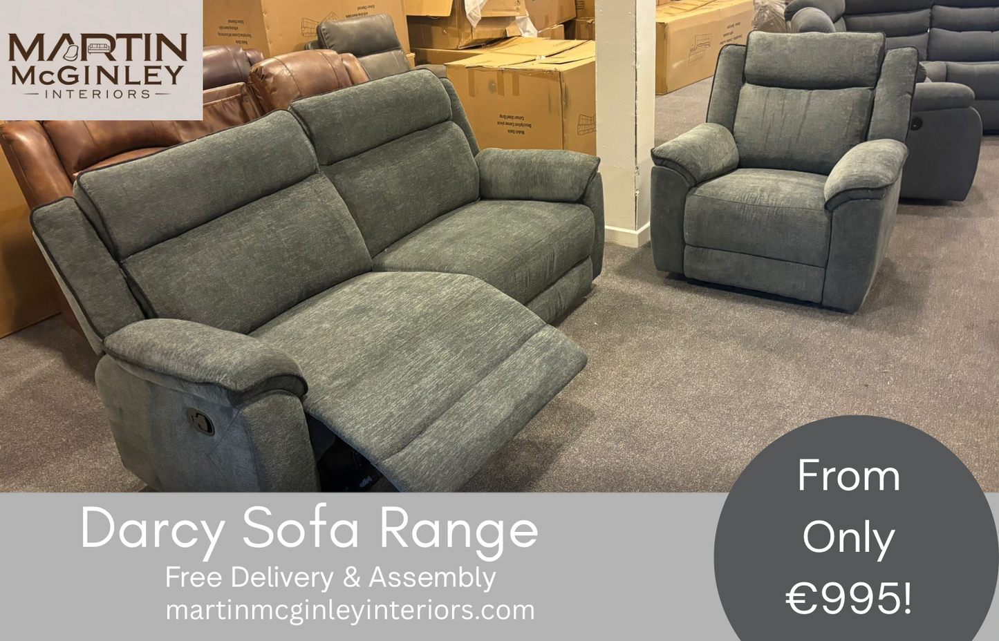 Darcy Sofa Range 3+2 Grey