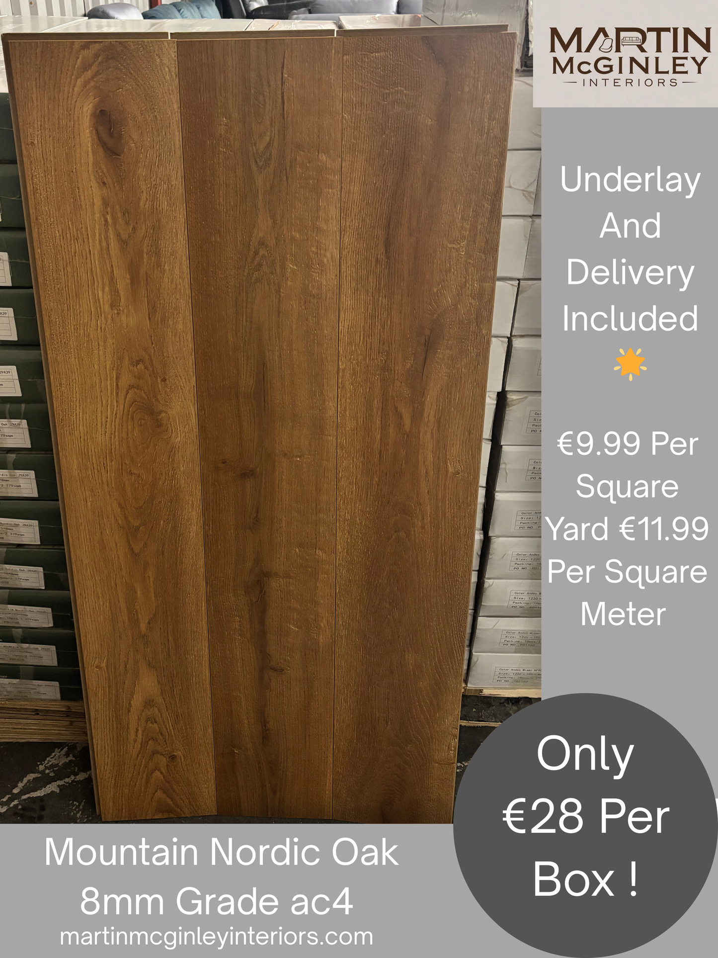 Mountain Nordic Oak Laminated Flooring 8mm