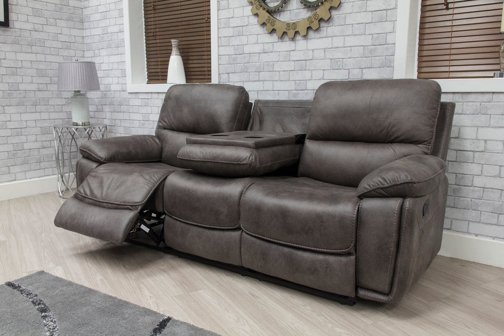 Oxford Sofa Range Grey Suede Fabric