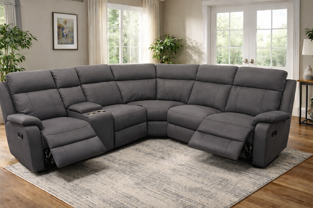 Torino Leather Corner Dark Grey