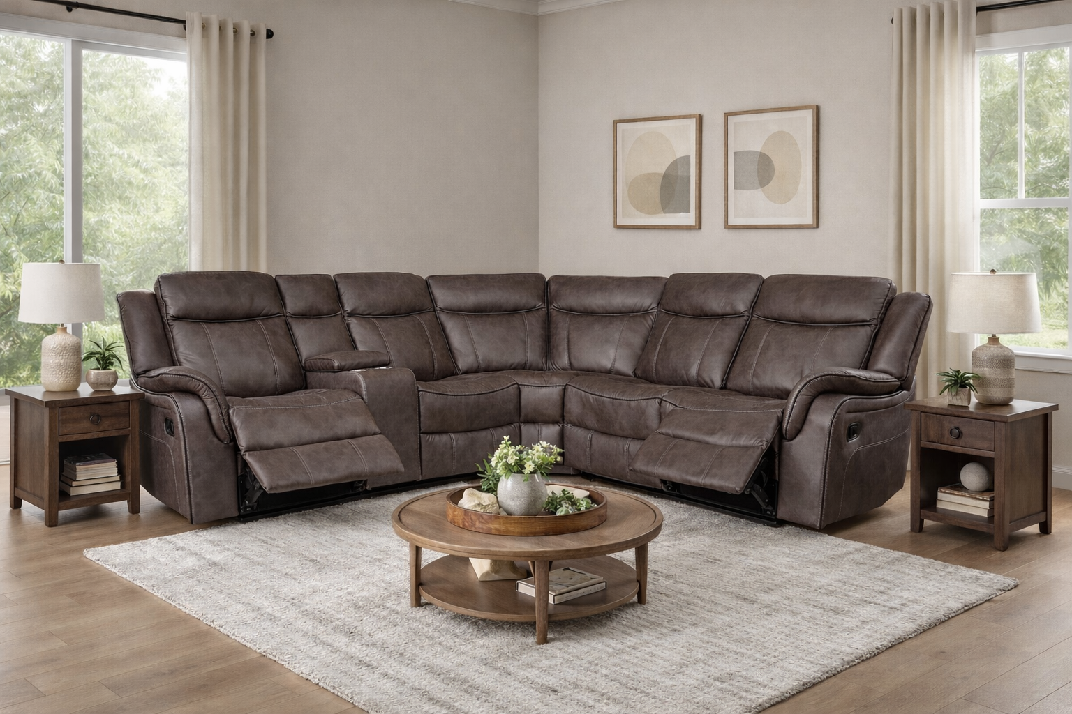 Bruno Espresso Colour Fabric Corner Sofa Range
