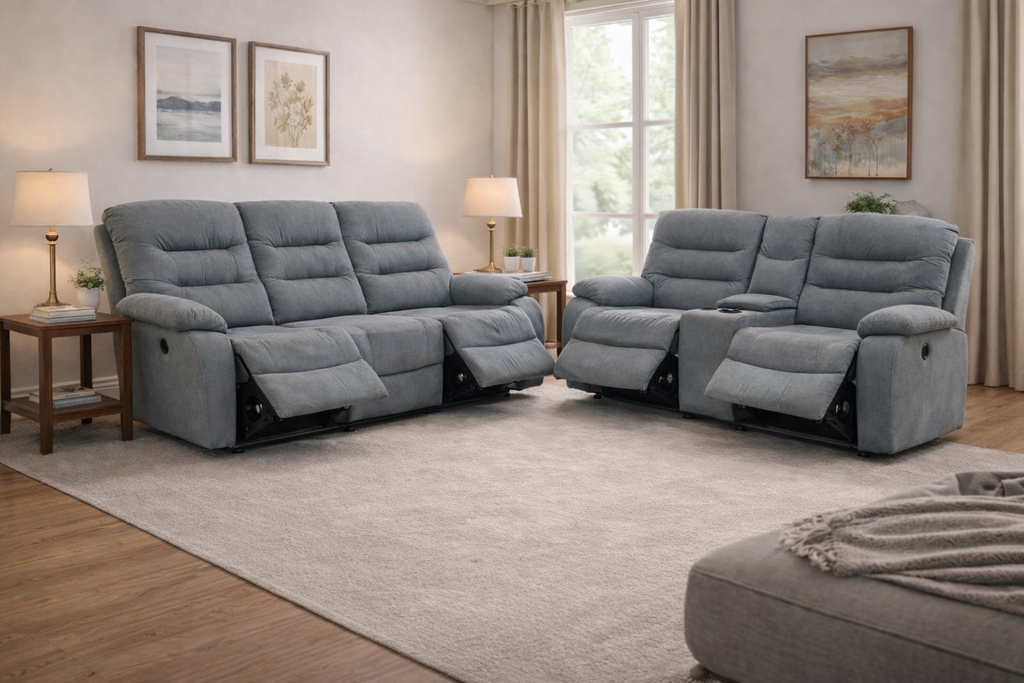 Zenia Grey Fabric Electrical Recliner