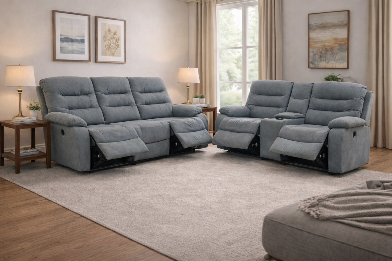 Zenia Grey Fabric Electrical Recliner