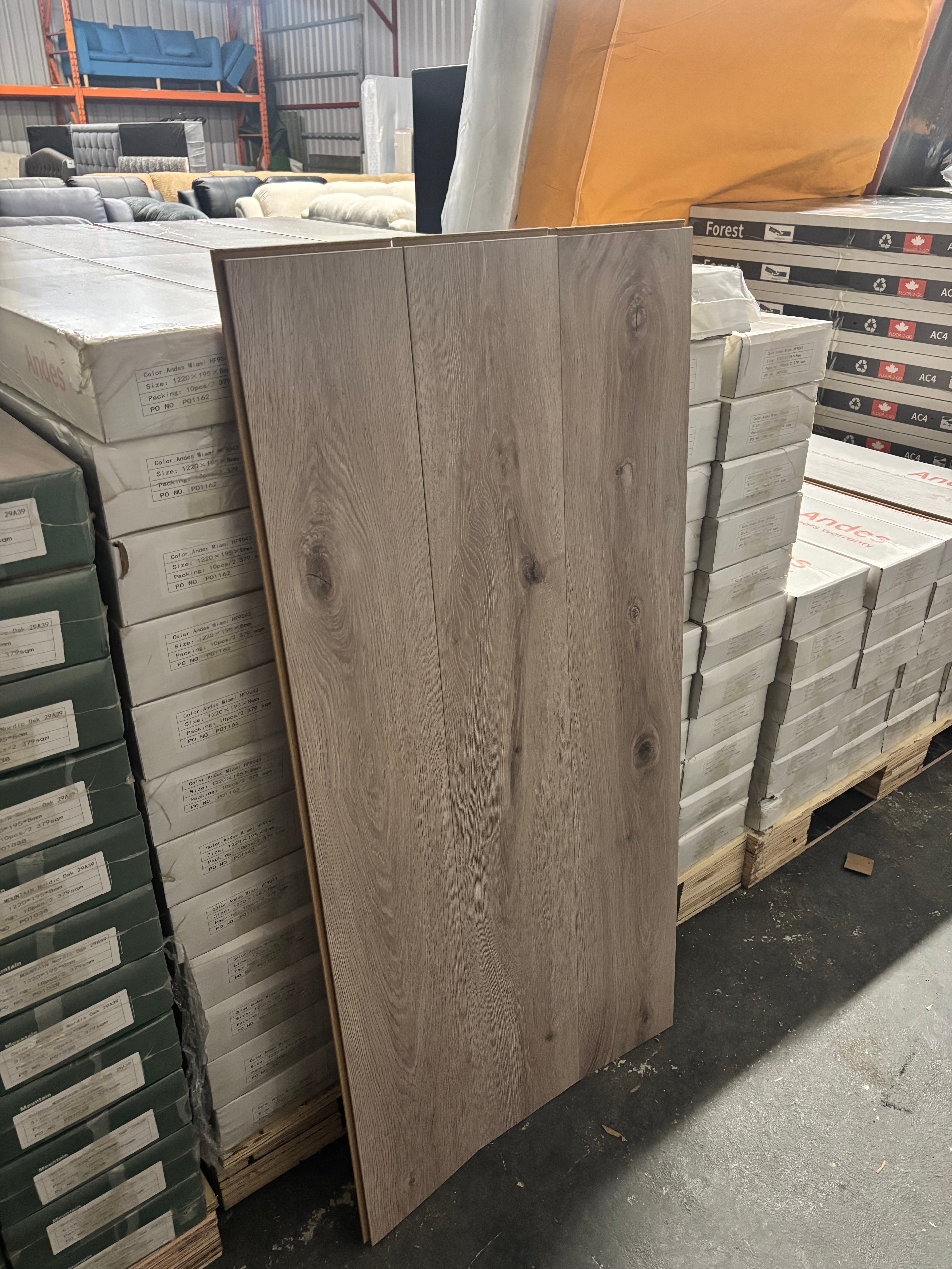 Mountain Irish Grey Laminated Flooring 8mm