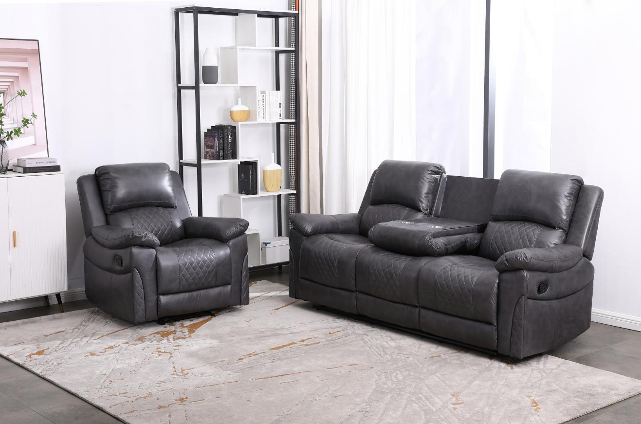 Nando Suede Fabric 3+2 Grey