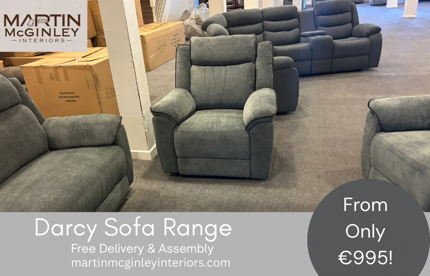Darcy Sofa Range 3+2 Grey