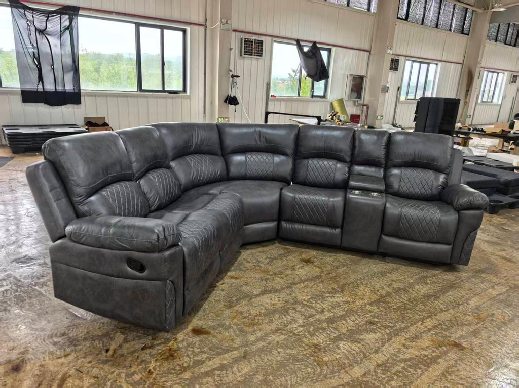 Nando Suede Fabric Corner Grey
