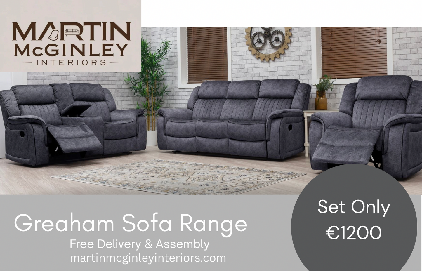 Gresham Sofa Range 3+2 Grey