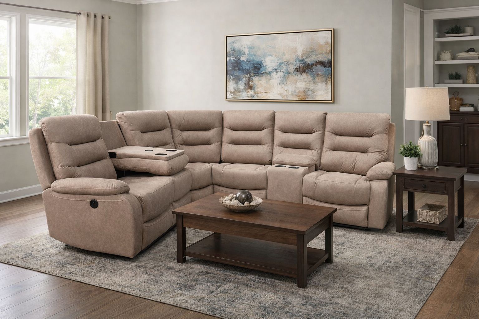 Zenia Brown Electrical Fabric Recliner