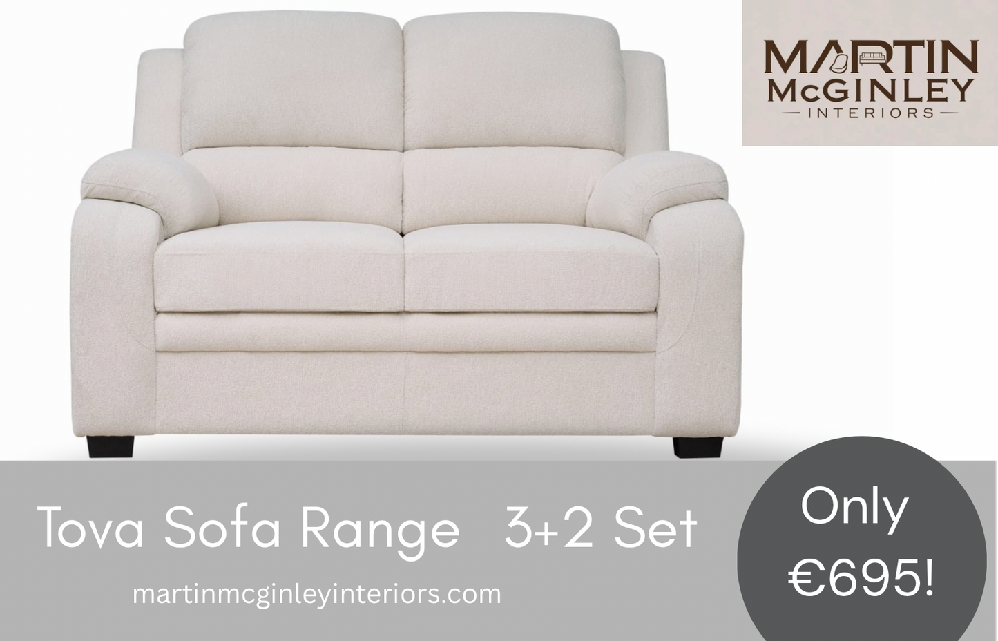Tova Beige Sofa Range 3+2