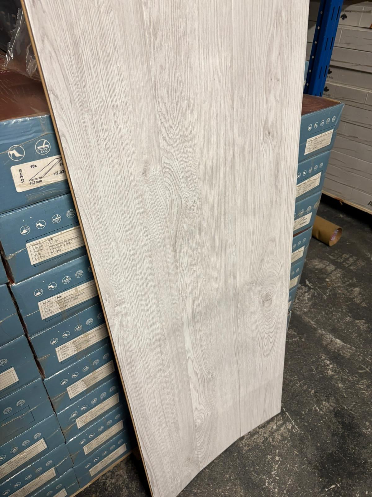 Ice White High Gloss 12mm Laminated Flooring