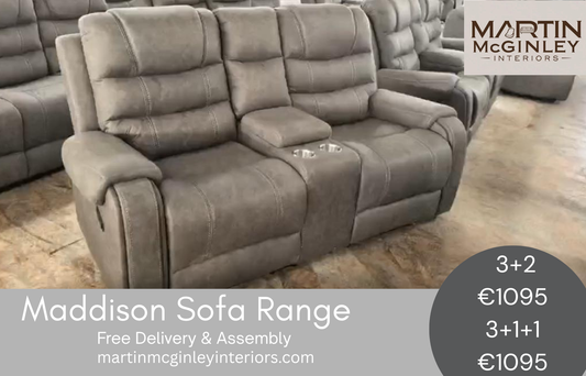 Maddison Sofa Range 3+2Grey Fabric