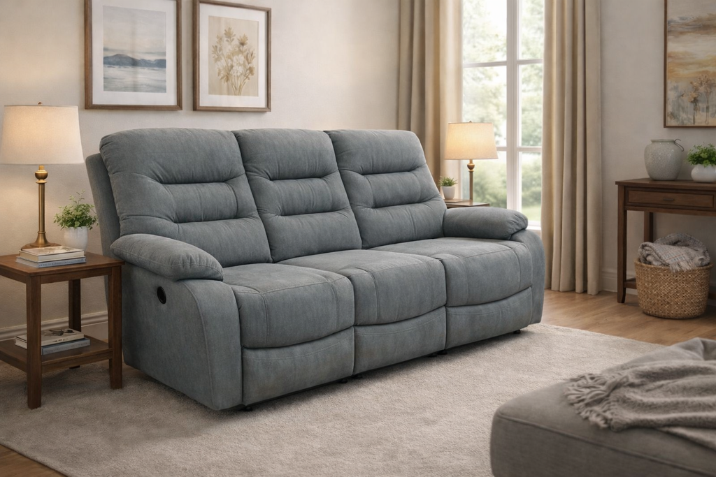 Zenia Grey Fabric Electrical Recliner