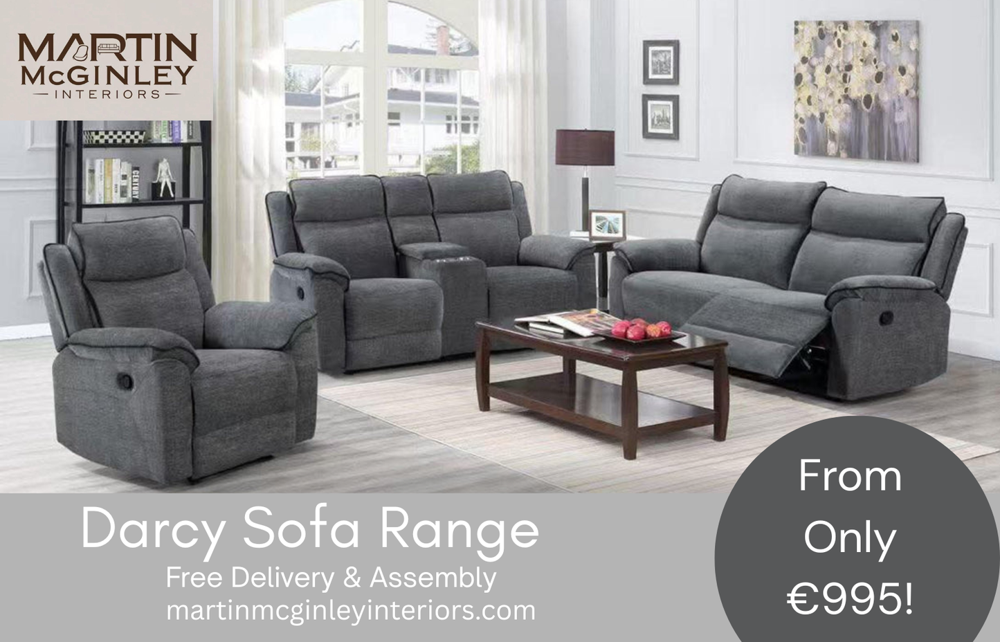 Darcy Sofa Range 3+2 Grey