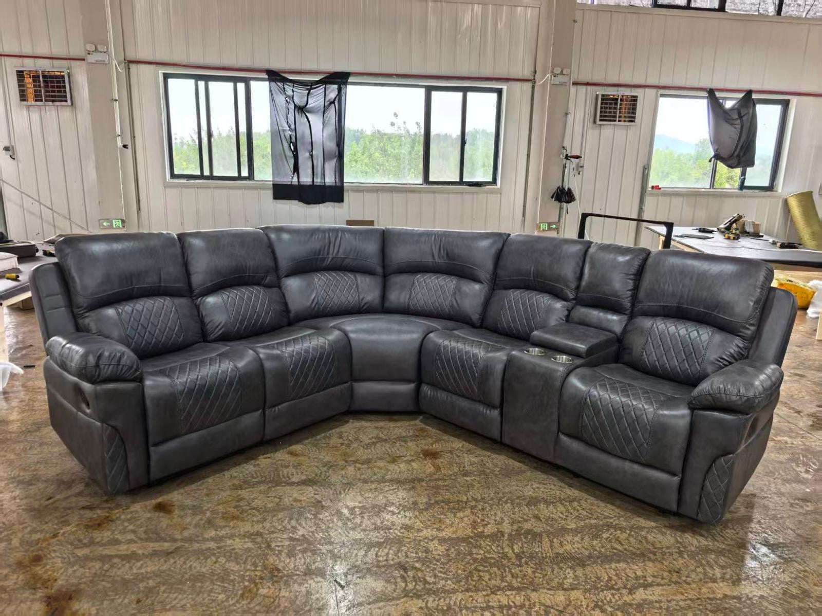 Nando Suede Fabric Corner Grey