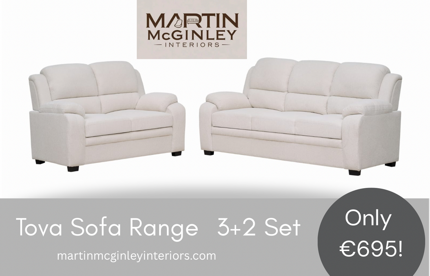 Tova Beige Sofa Range 3+2