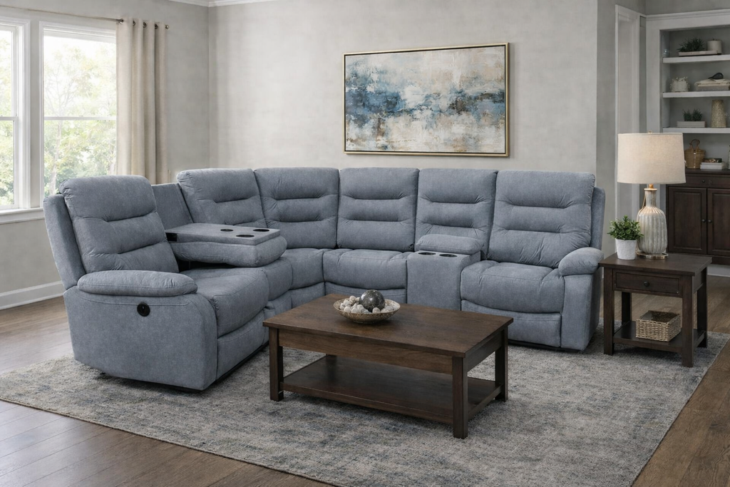 Zenia Electrical Grey Fabric Recliner
