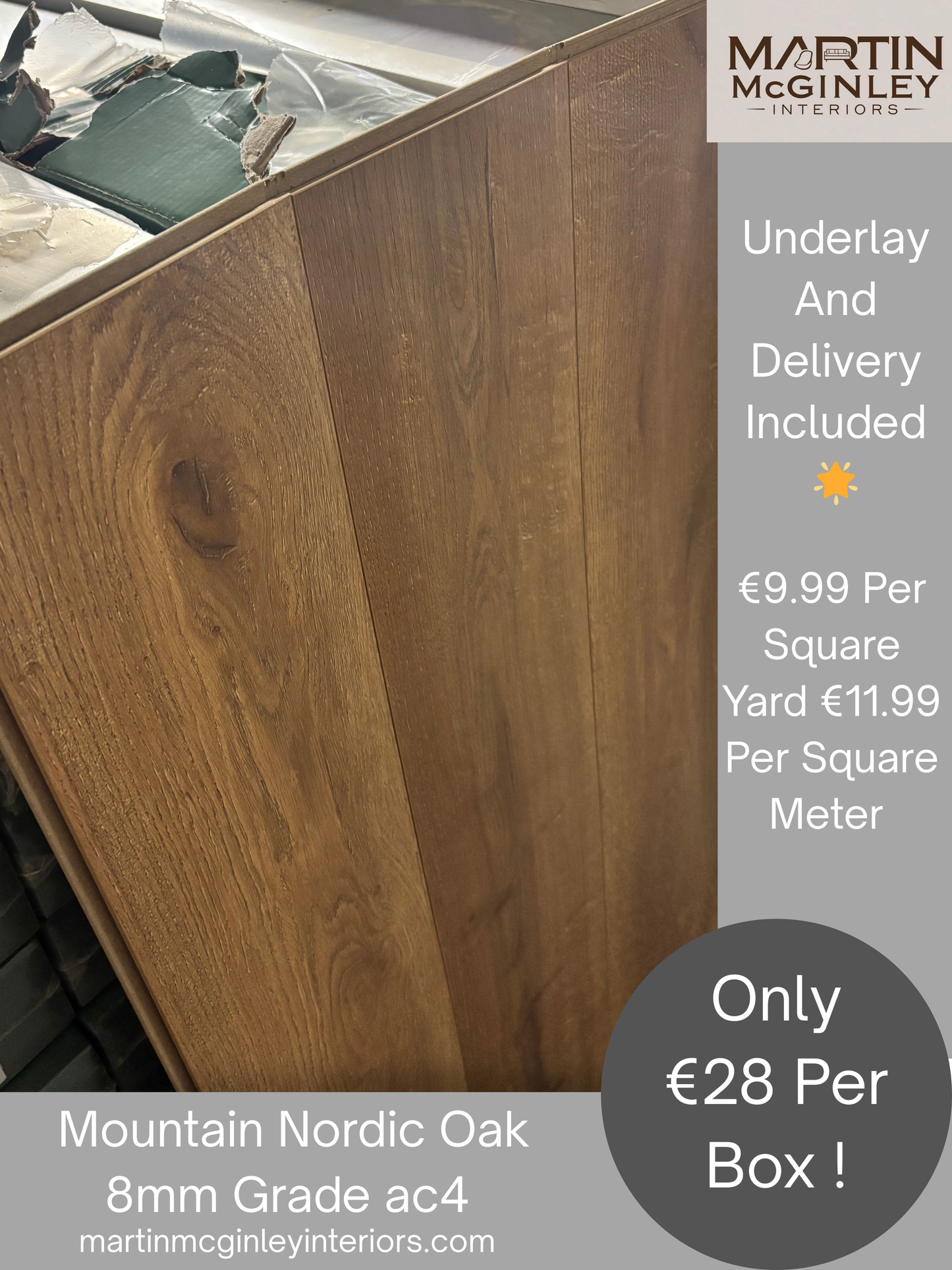 Mountain Nordic Oak Laminated Flooring 8mm