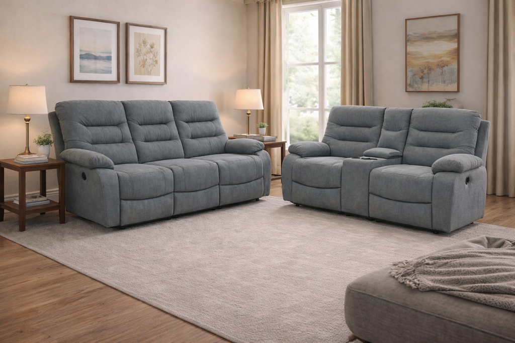 Zenia Grey Fabric Electrical Recliner