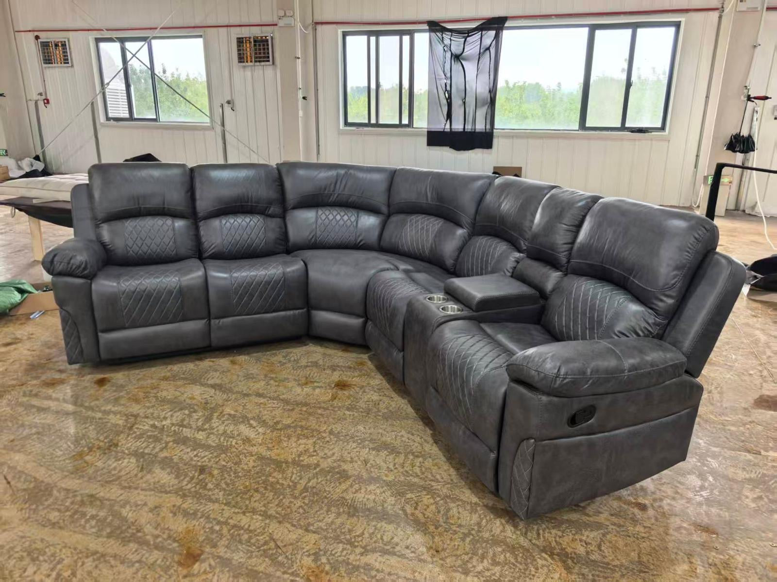 Nando Suede Fabric Corner Grey