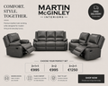 Larsons Grey Leather Recliner Sofas