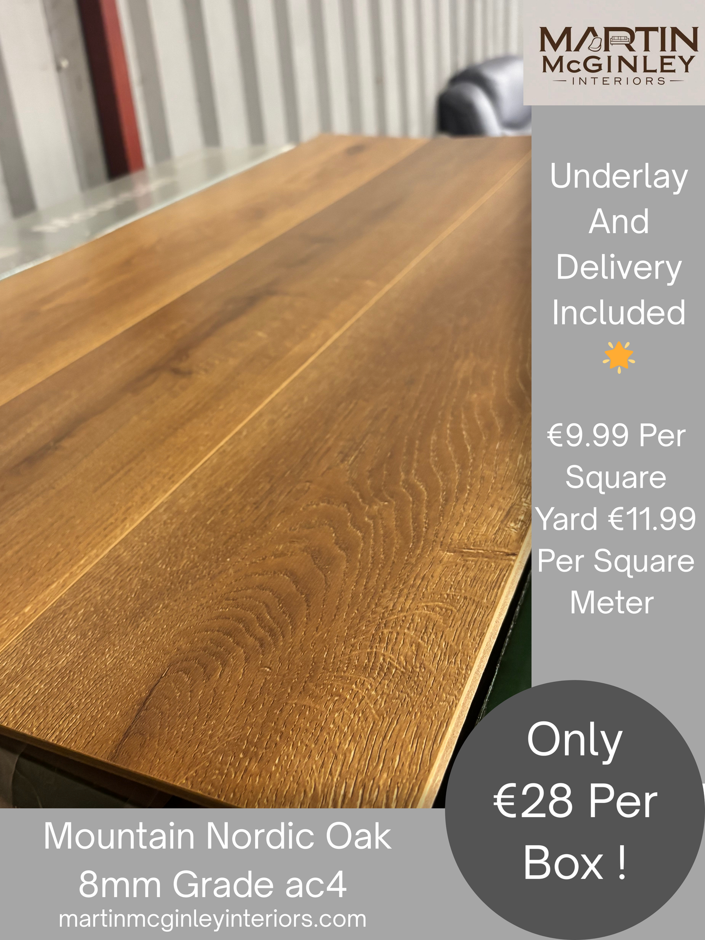 Mountain Nordic Oak Laminated Flooring 8mm