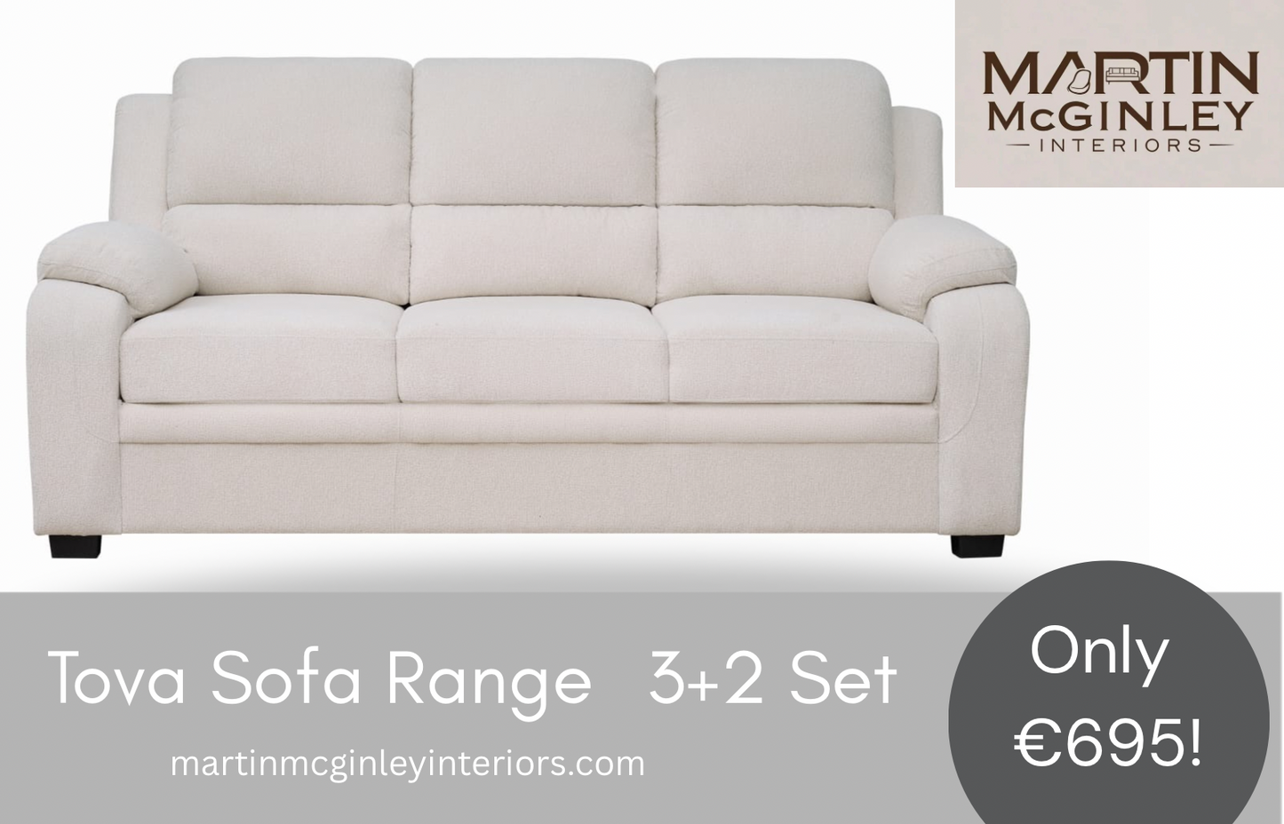 Tova Beige Sofa Range 3+2