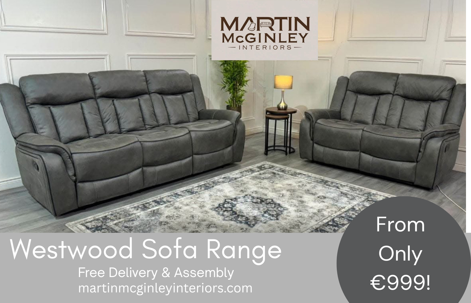 Westwood Sofa Range 3+2 Grey