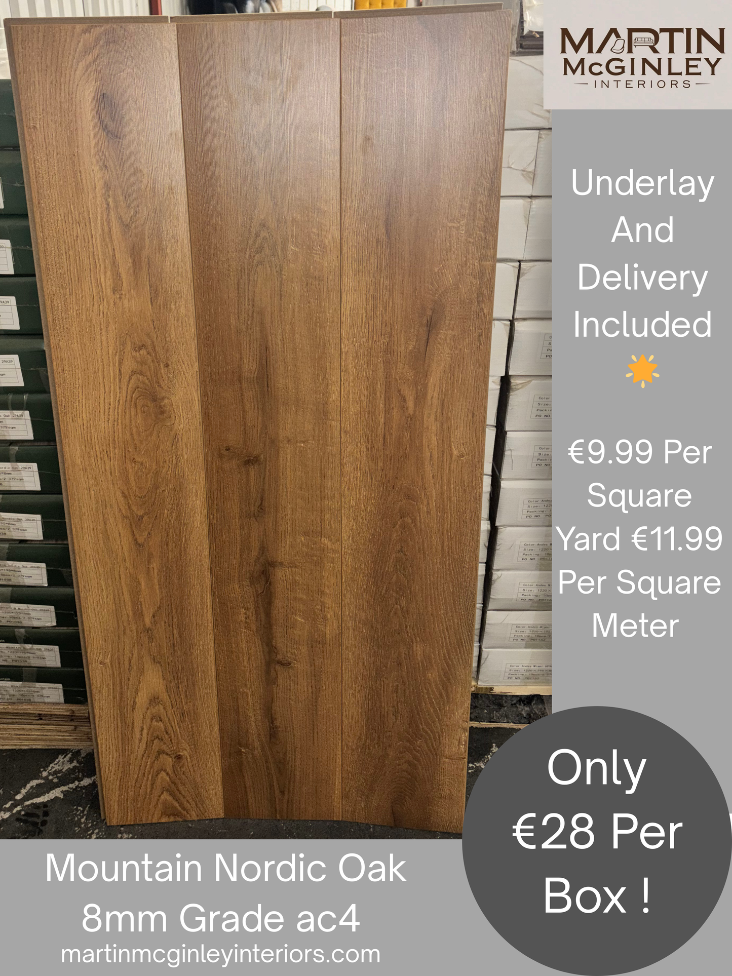 Mountain Nordic Oak Laminated Flooring 8mm