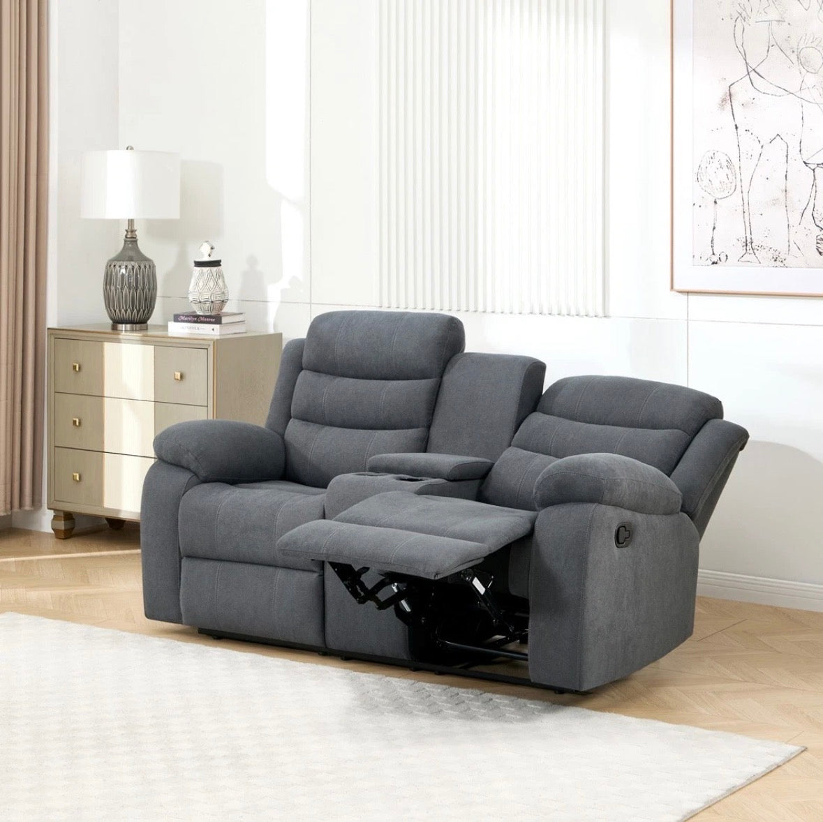 Sorrento Grey Fabric Recliner