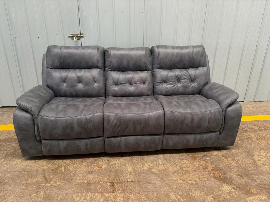 Valencia Grey Suede Fabric Recliner