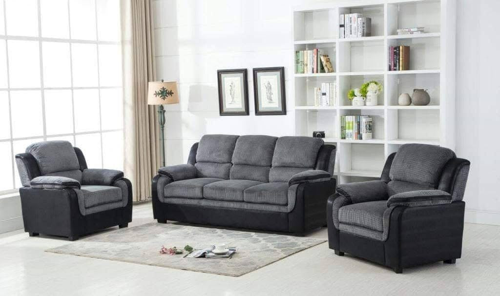 Tara Corduroy Fabric Sofa Sets 3+2 Grey