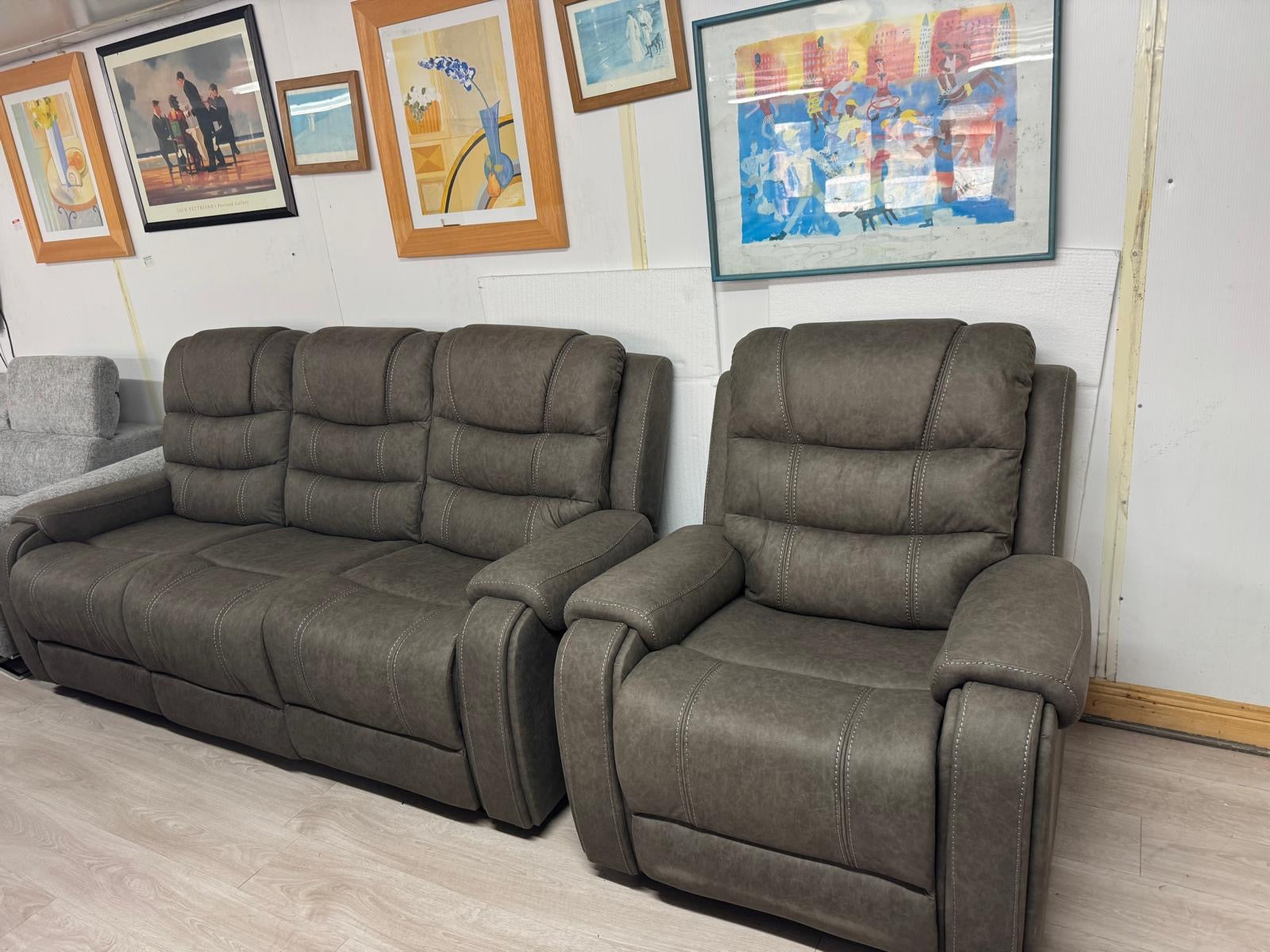 Maddison Sofa Range 3+2Grey Fabric