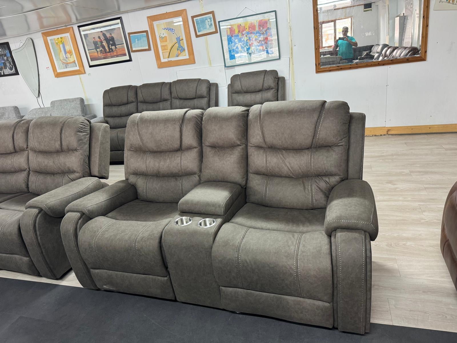 Maddison Sofa Range 3+2Grey Fabric