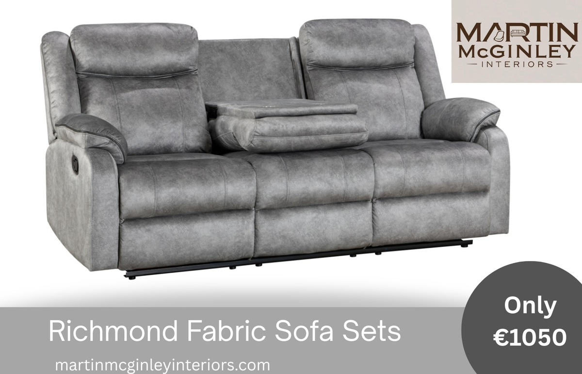 Richmond Sofa Range 3+2 Grey Fabric