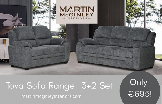 Tova Grey Sofa Range 3+2