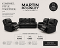 Larsons Black Leather Recliner Sofas