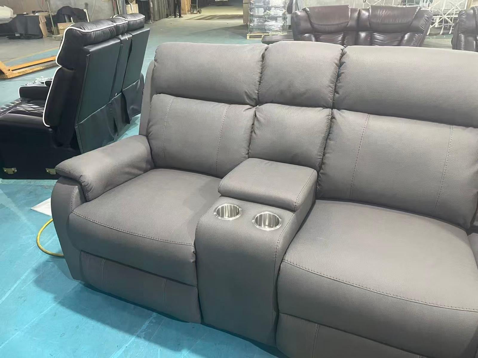 Torino Leather Corner Dark Grey