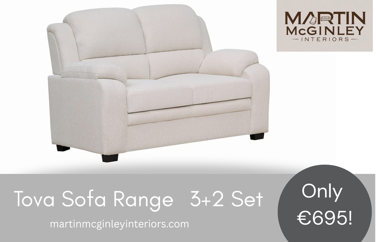 Tova Beige Sofa Range 3+2