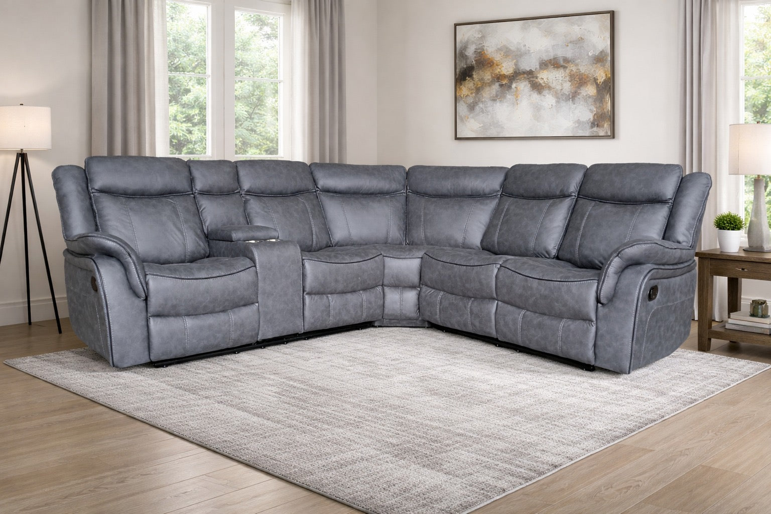 Bruno Grey Fabric Corner Sofa Range