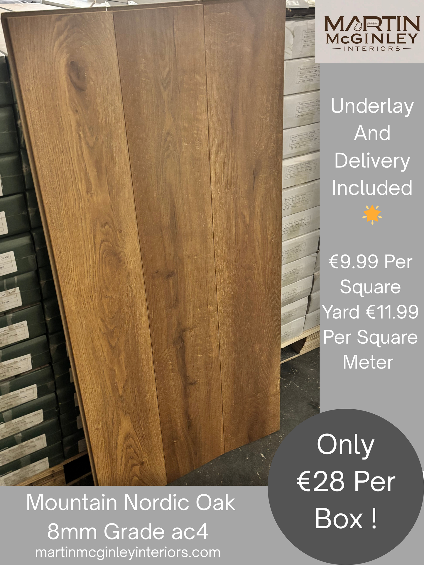 Mountain Nordic Oak Laminated Flooring 8mm