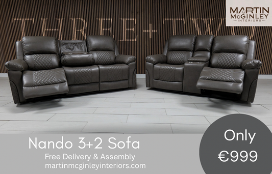 Nando Suede Fabric 3+2 Grey