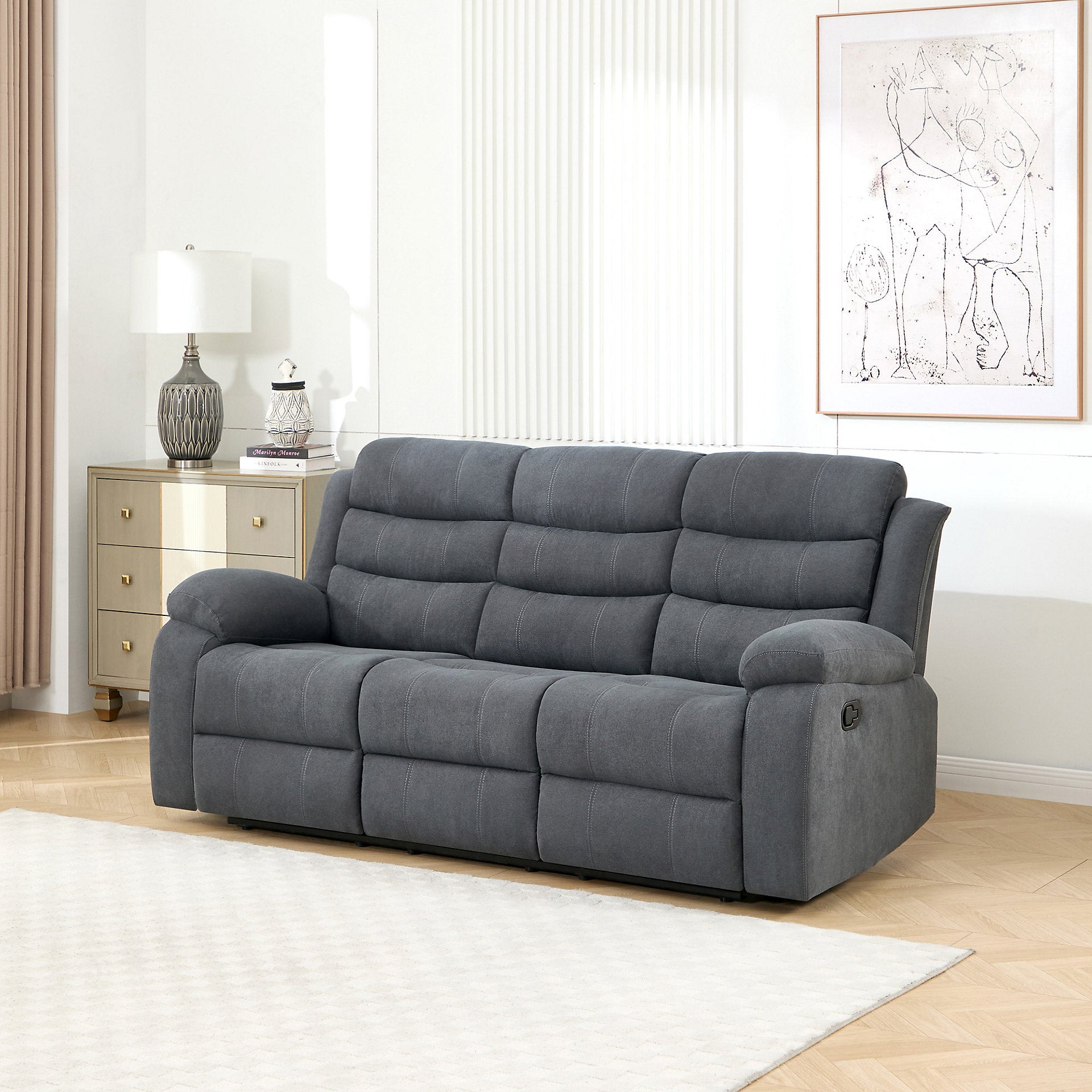 Sorrento Grey Fabric Recliner