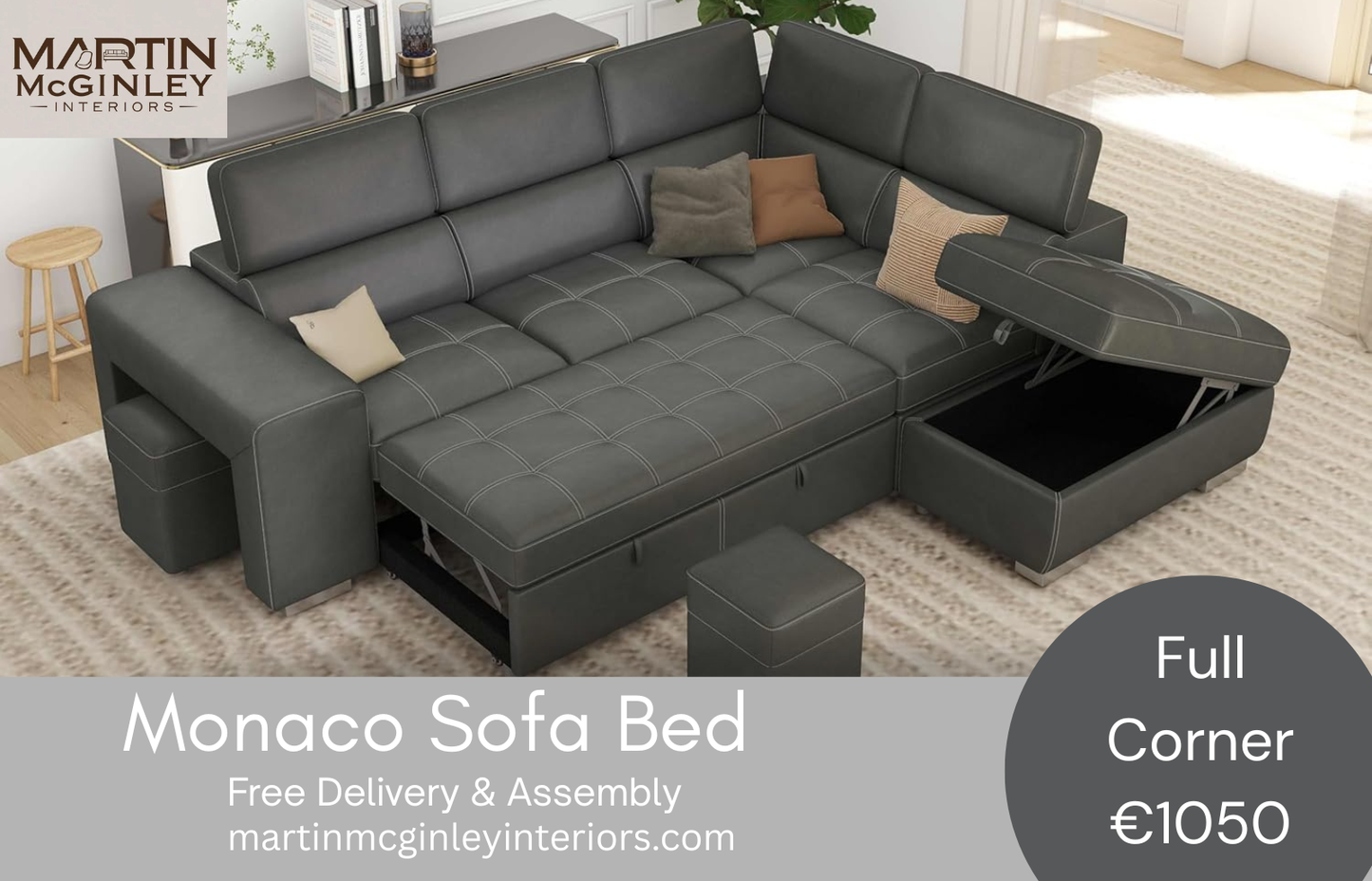 Monaco Sofa Bed Corner Sofa Range Grey