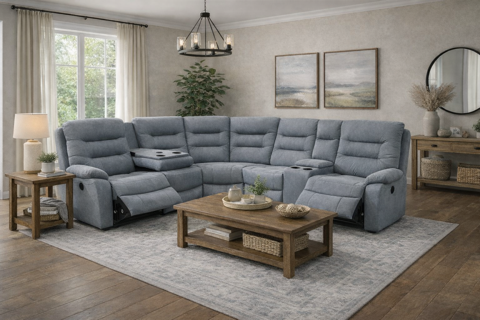 Zenia Electrical Grey Fabric Recliner