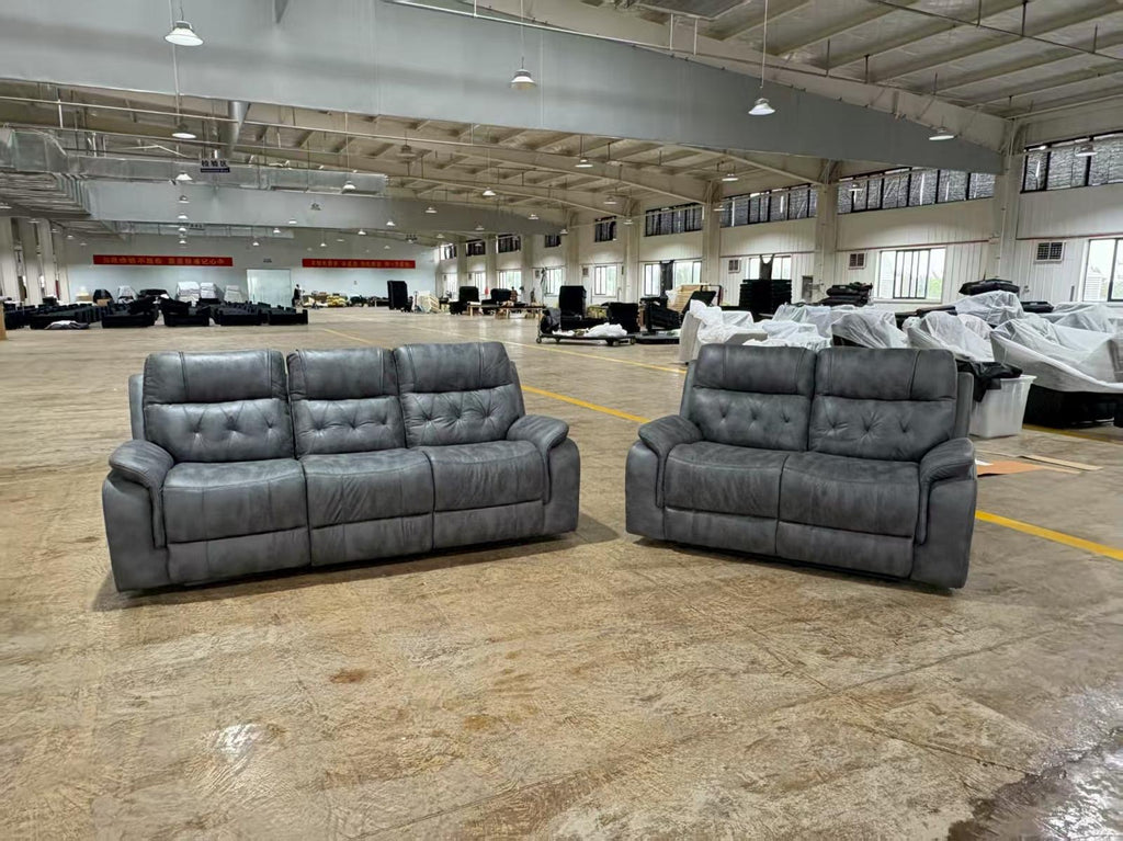 Valencia Grey Suede Fabric Recliner