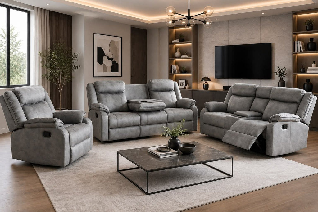 Richmond Sofa Range 3+2 Grey Fabric
